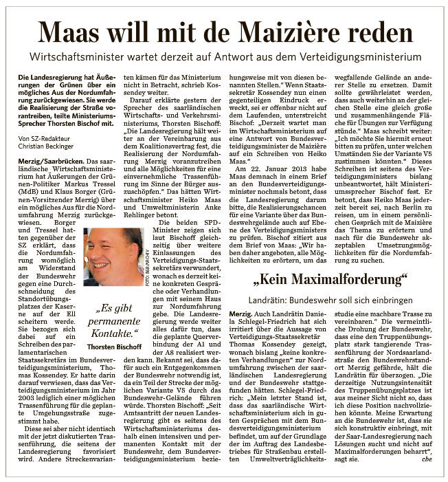 20130307 SZ Maas mit de Maiziere